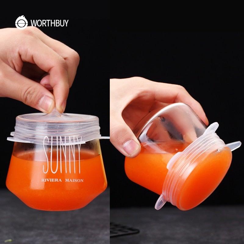 6 Pcs/Set Food Silicone Cover Cap - HOW DO I BUY THIS Round White