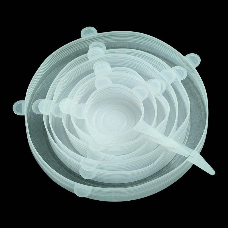 Juego de 6 tapas de silicona para alimentos
