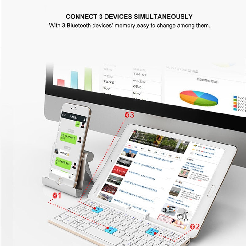 Teclado Bluetooth plegable