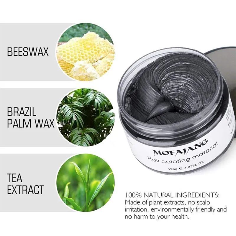 Cera para el cabello con color temporal y elegante 2 en 1