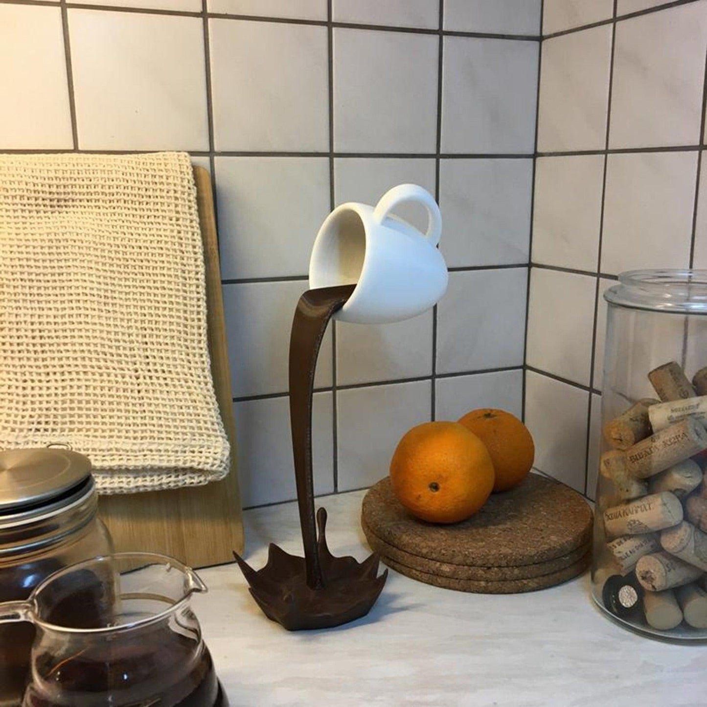 Escultura de café flotante