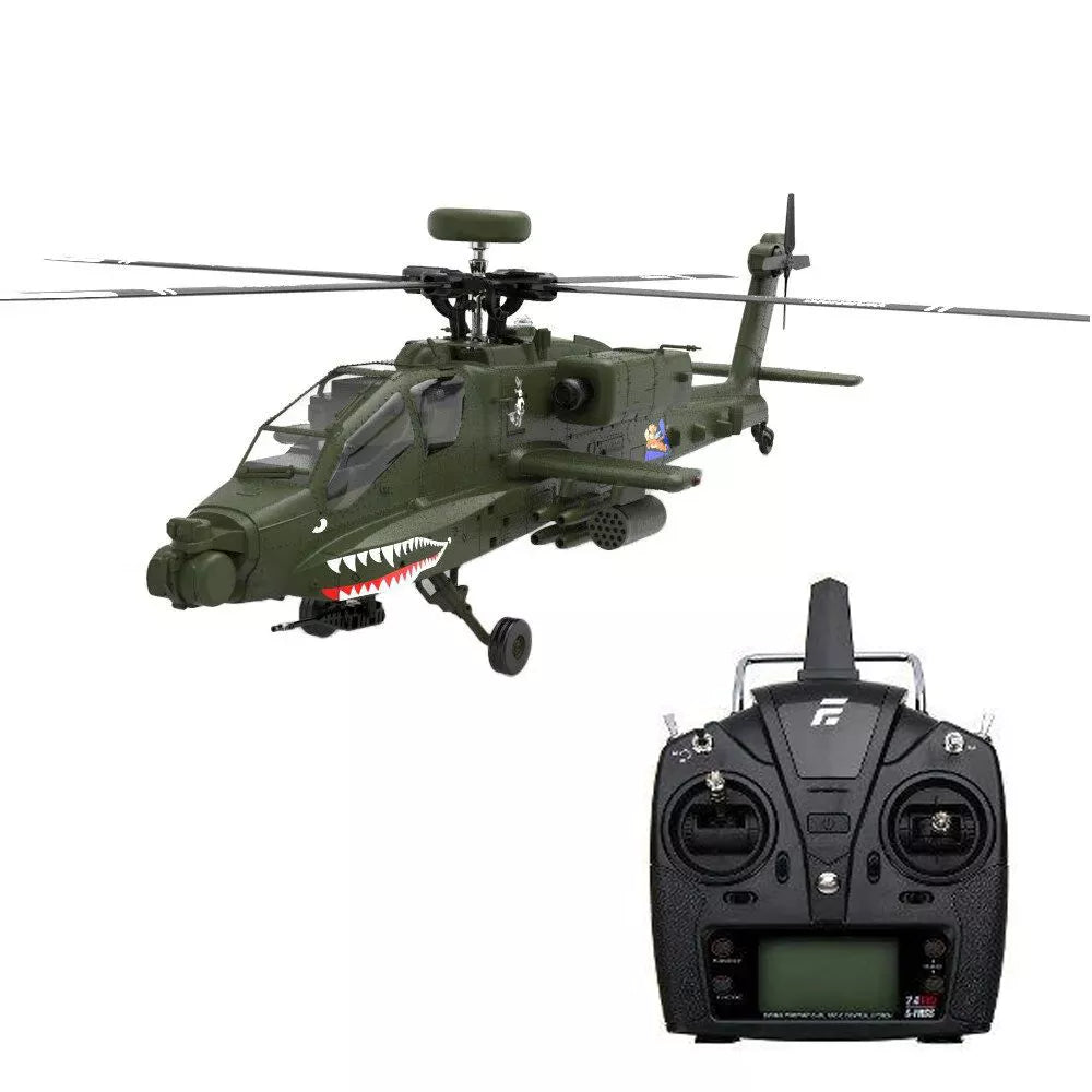 YUXIANG Apache Helicopter AH-64D F11 FUTABA S-FHSS Protocol 2.4G 6-Channel Brushless 3D Stunt 1:32 Scale Flybarless Simulation Helicopter