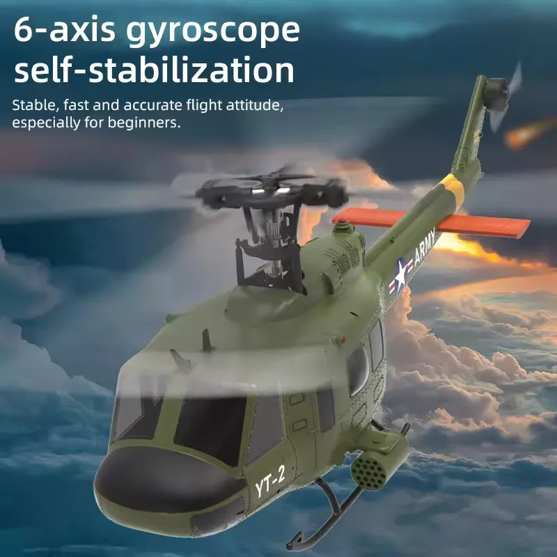 YXZNRC F07 UH1D Huey RC Helicopter 6-Axis Gyroscope and Optical Flow Localization 1:34 RC Helicopter