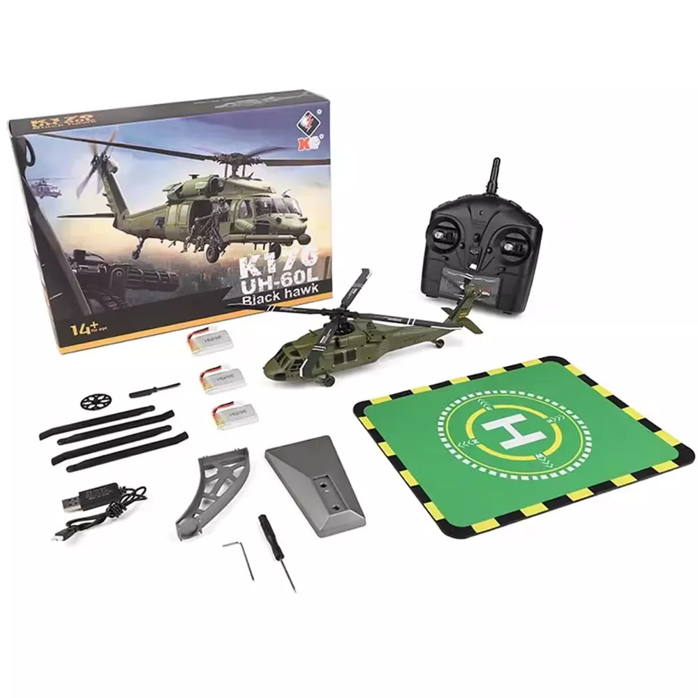 Wltoys K170 Black Hawk UH-60L RC Helicopter 4CH Four Propeller Simulation Brushless Fixed Height Helicopter