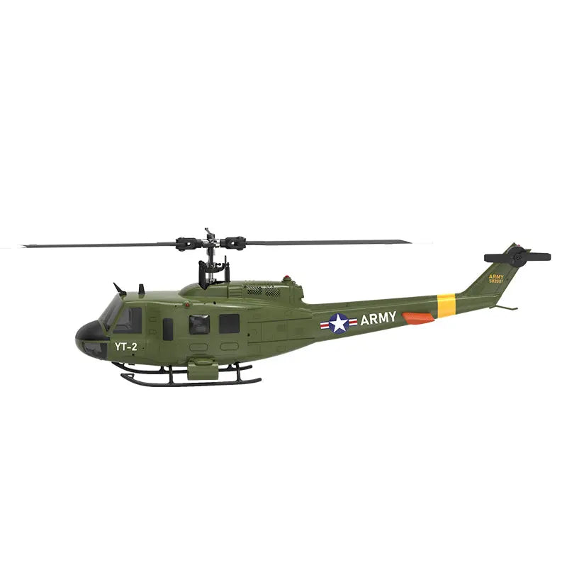 YXZNRC F07 UH1D Huey RC Helicopter 6-Axis Gyroscope and Optical Flow Localization 1:34 RC Helicopter