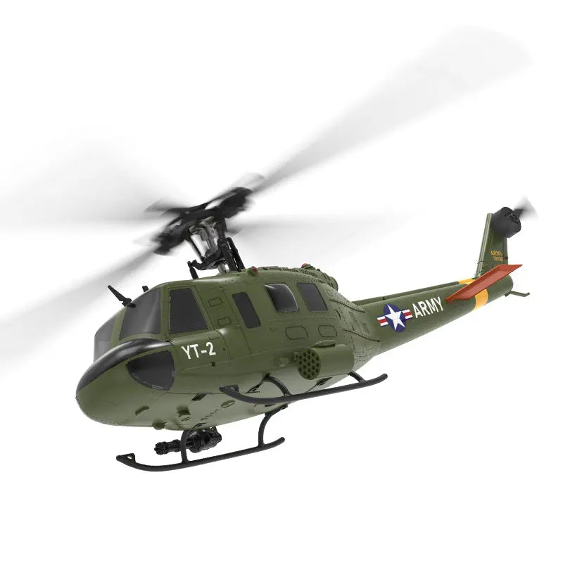 YXZNRC F07 UH1D Huey RC Helicopter 6-Axis Gyroscope and Optical Flow Localization 1:34 RC Helicopter