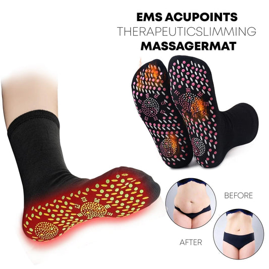 Tourmaline acupressure self-heating shaping socks