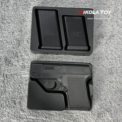 Gun type cigarette lighter with 3 replaceable magazine clips