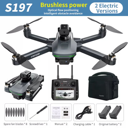 ToySky S197 Drone HD Camera Intelligent Obstacle Avoidance 5G GPS Quadcopter with Screen Remote Control