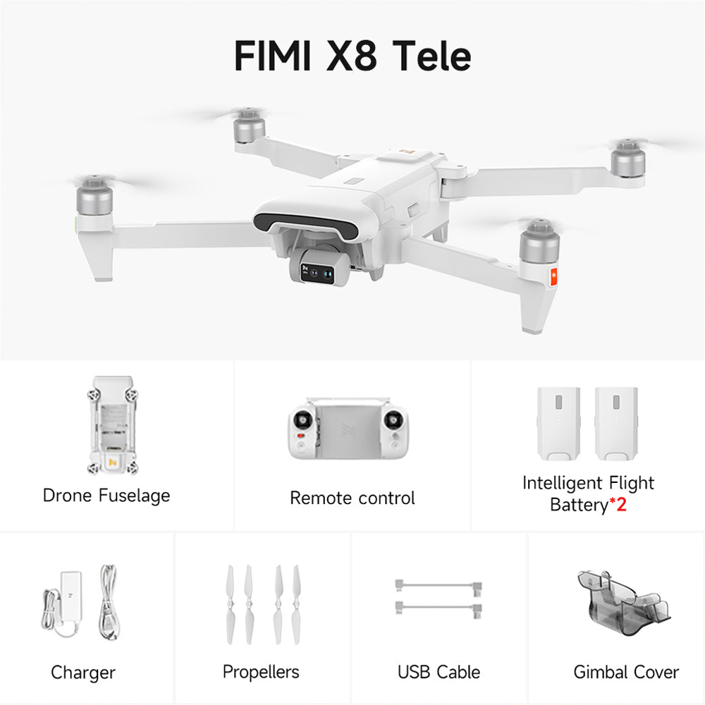 FIMI X8 TELE 3-Axis Gimbal 4K Drone HDR 48MP 30x Camera GPS 10KM Professional aerial photography Quadcopter