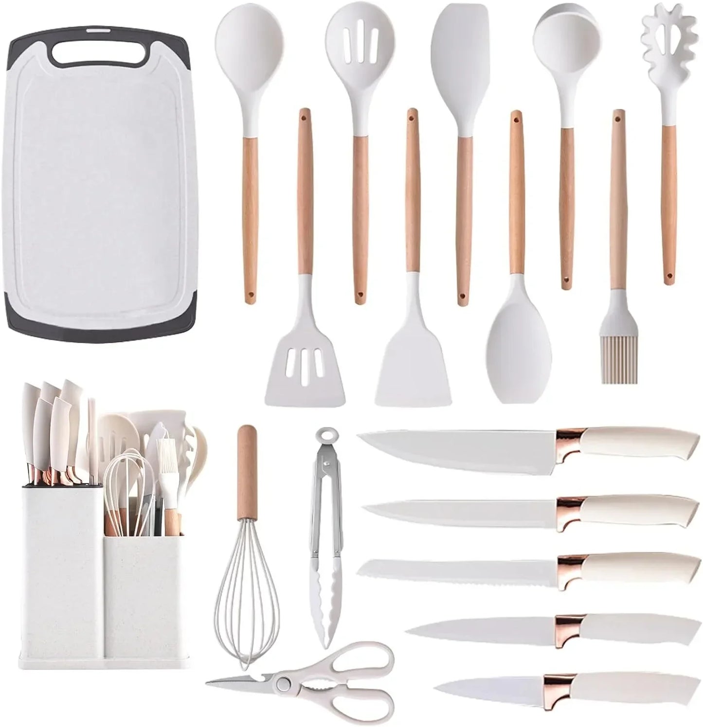 19 Pieces of Heat Resistant Silicone Kitchen Utensils