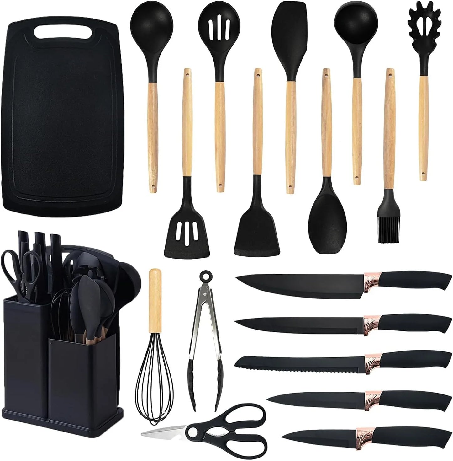 19 Pieces of Heat Resistant Silicone Kitchen Utensils