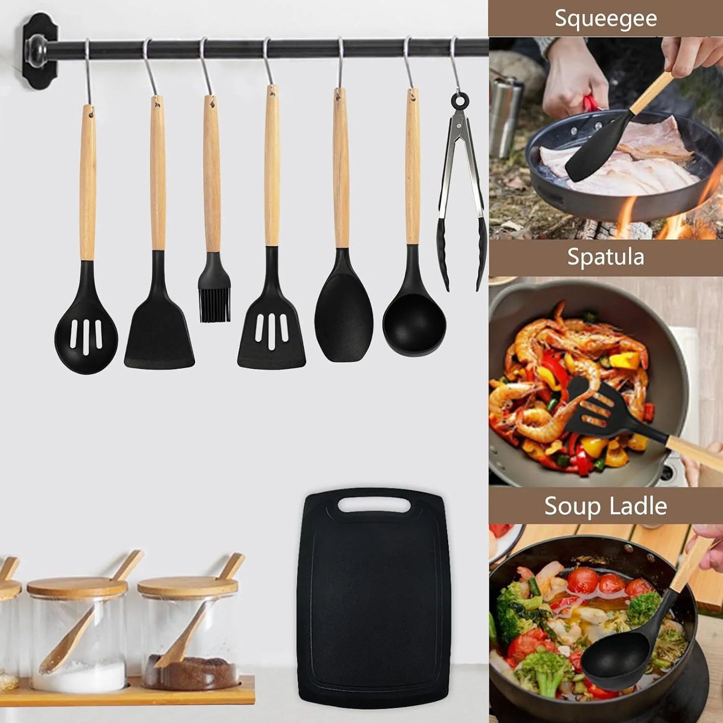 19 Pieces of Heat Resistant Silicone Kitchen Utensils