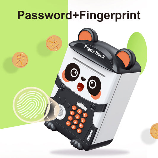 Panda Piggy bank: Children's Day Gift, Password and Fingerprint Unlocking ATM, Deposit and Withdraw