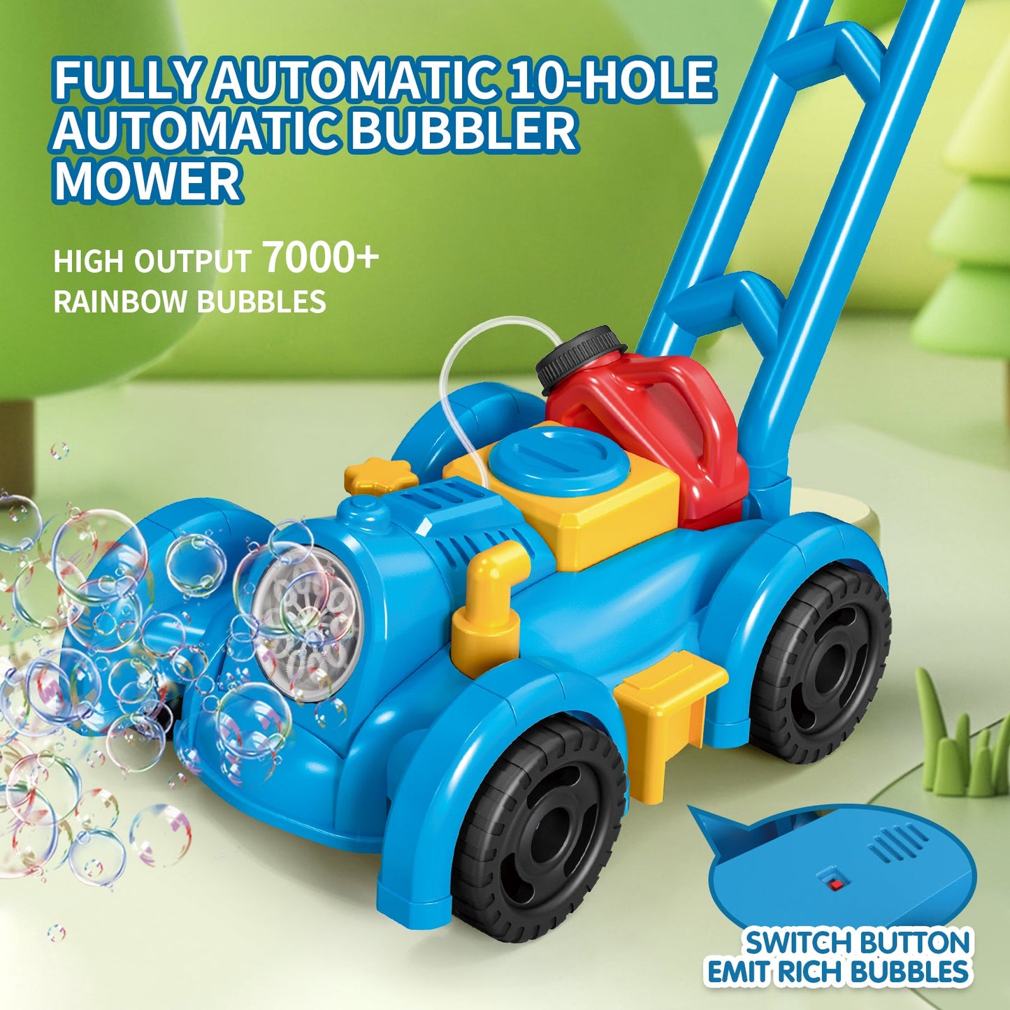 Children's Tank Hand-Pushed Bubble Cart Toy - Electric Rotating Bubble Blower for Outdoor Fun