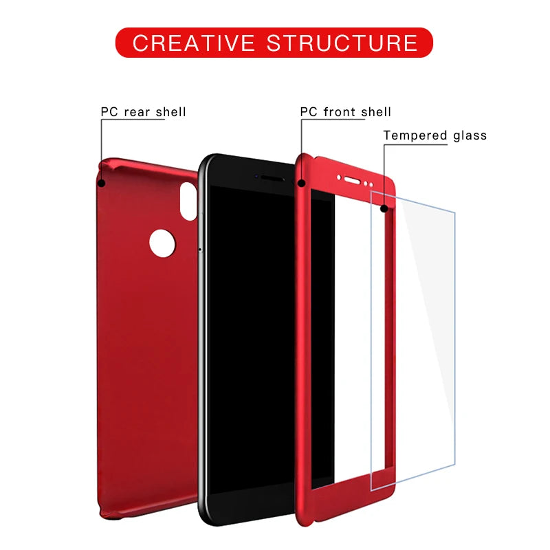 360 Full Cover Protection Case For Xiaomi Redmi Note 11 10 9 8 7 6 Pro Max 11S 10S 9S 9T 9A 9C 8A 7A 6A Hard PC Shockproof Cover