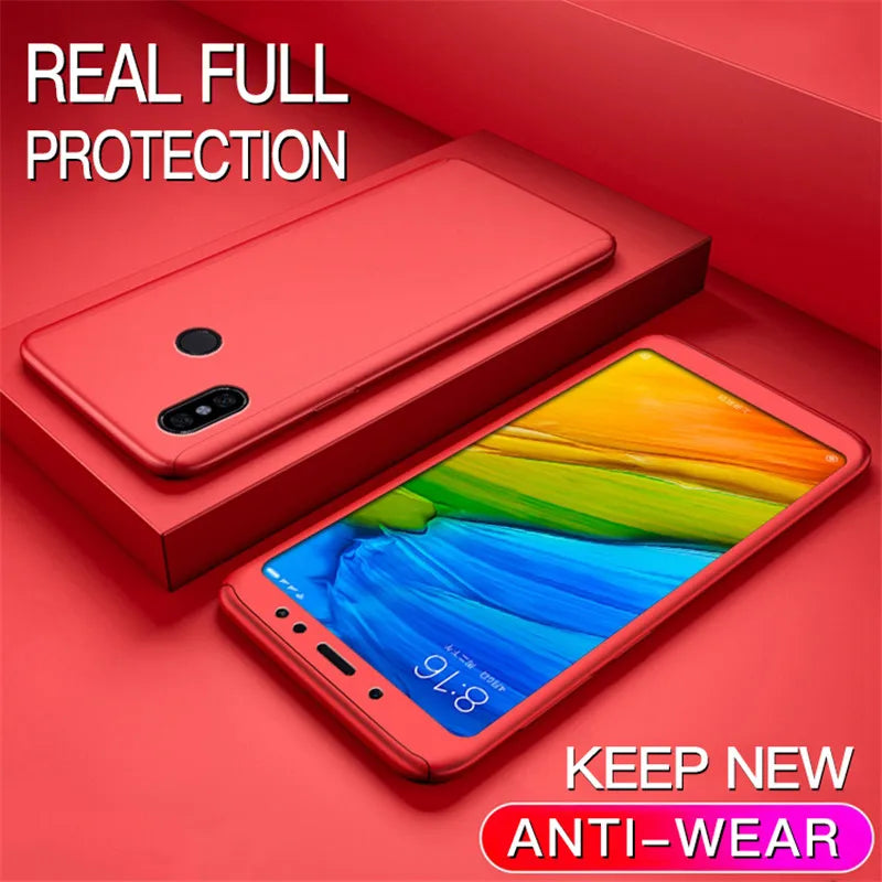 Funda protectora completa 360 para Xiaomi Redmi Note 11, 10, 9, 8, 7, 6 Pro Max, 11S, 10S, 9S, 9T, 9A, 9C, 8A, 7A, 6A, carcasa rígida de PC a prueba de golpes