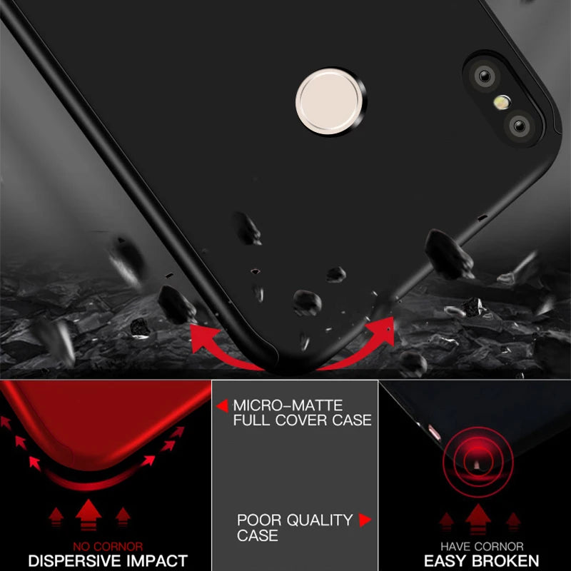 Funda protectora completa 360 para Xiaomi Redmi Note 11, 10, 9, 8, 7, 6 Pro Max, 11S, 10S, 9S, 9T, 9A, 9C, 8A, 7A, 6A, carcasa rígida de PC a prueba de golpes