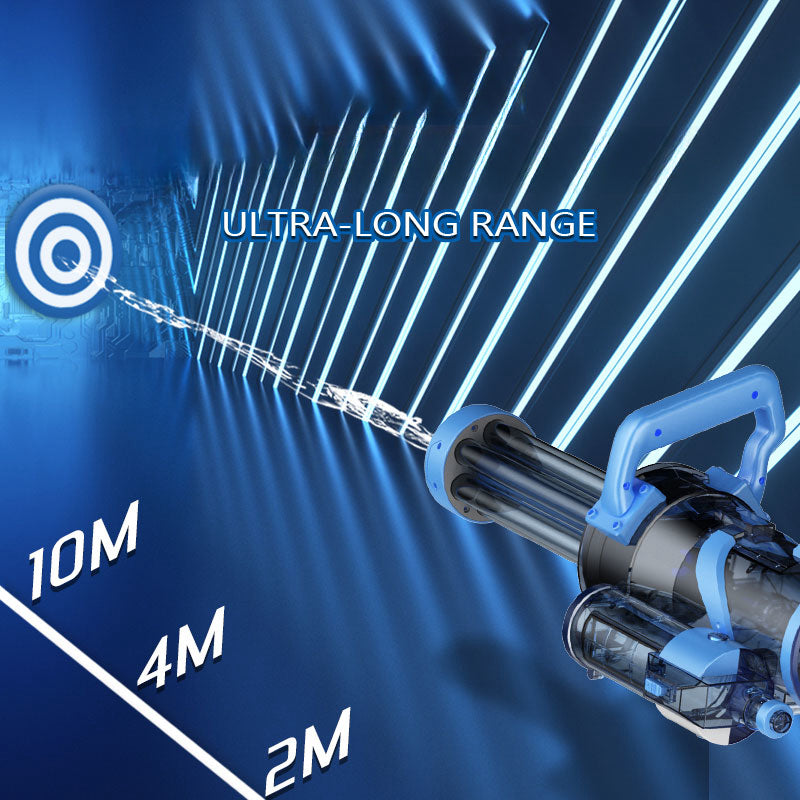 Pistola de agua Gatling giratoria Ice Blast: juguete potente de alta presión, disparo continuo y eléctrico para mayores de 14 años.