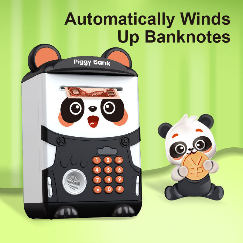 Panda Piggy bank: Children's Day Gift, Password and Fingerprint Unlocking ATM, Deposit and Withdraw