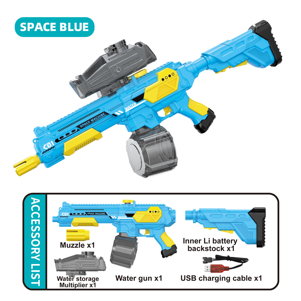 Pistola de agua eléctrica autointegrada manual M416, gran capacidad, juguete para exteriores, juego de agua continuo