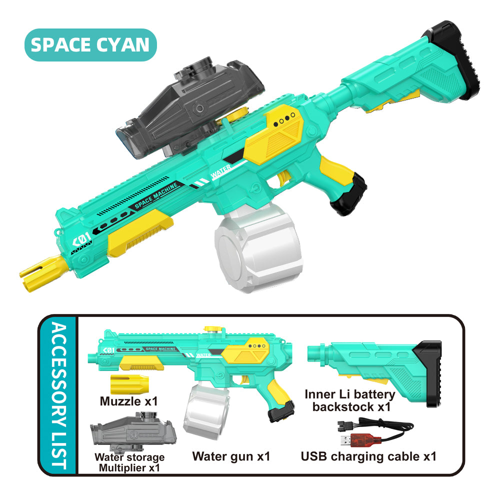 Pistola de agua eléctrica autointegrada manual M416, gran capacidad, juguete para exteriores, juego de agua continuo