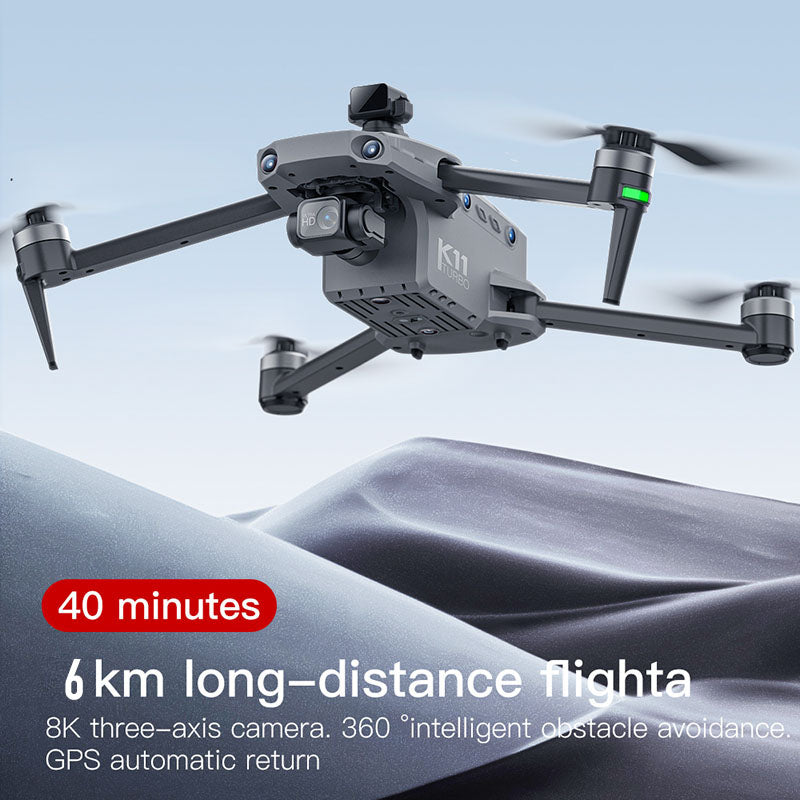 K11 Turbo 8K Drone 3-Axis Gimbal GPS 5G WiFi Brushless 6KM FPV RC Quadcopter Upgraded Remote Control with Touch Screen