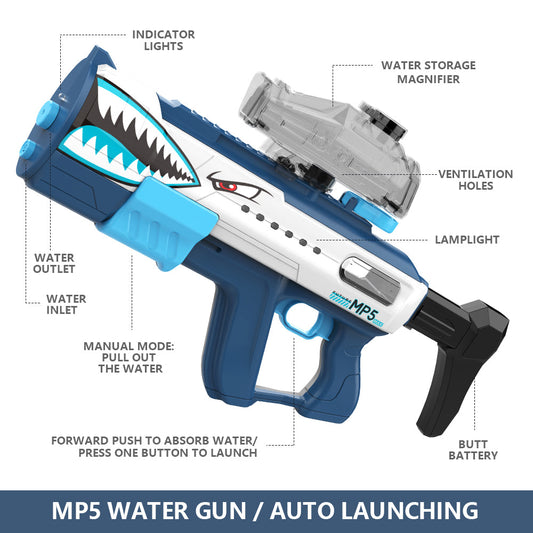 Pistola de agua eléctrica totalmente automática MP5 con motor incorporado, 14+