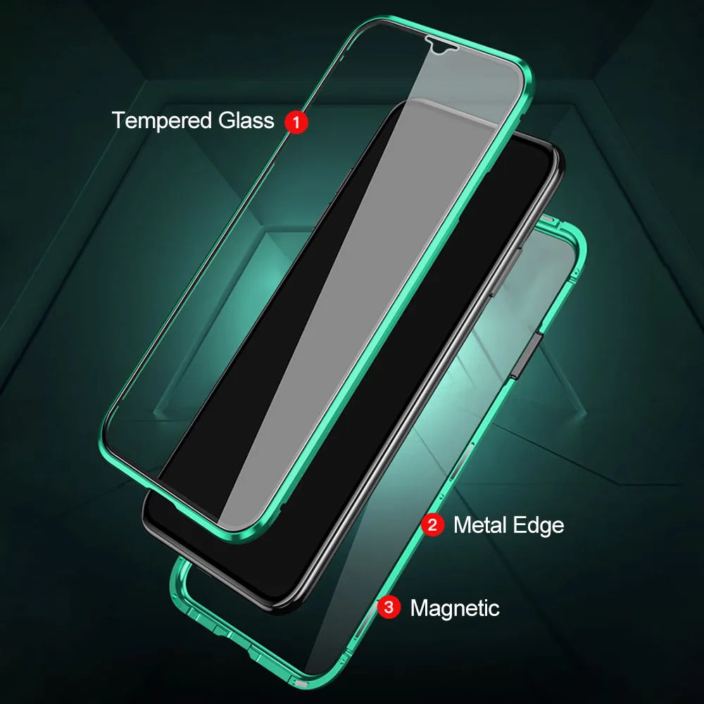 Funda magnética con tapa frontal y trasera de 360° para Oppo Reno