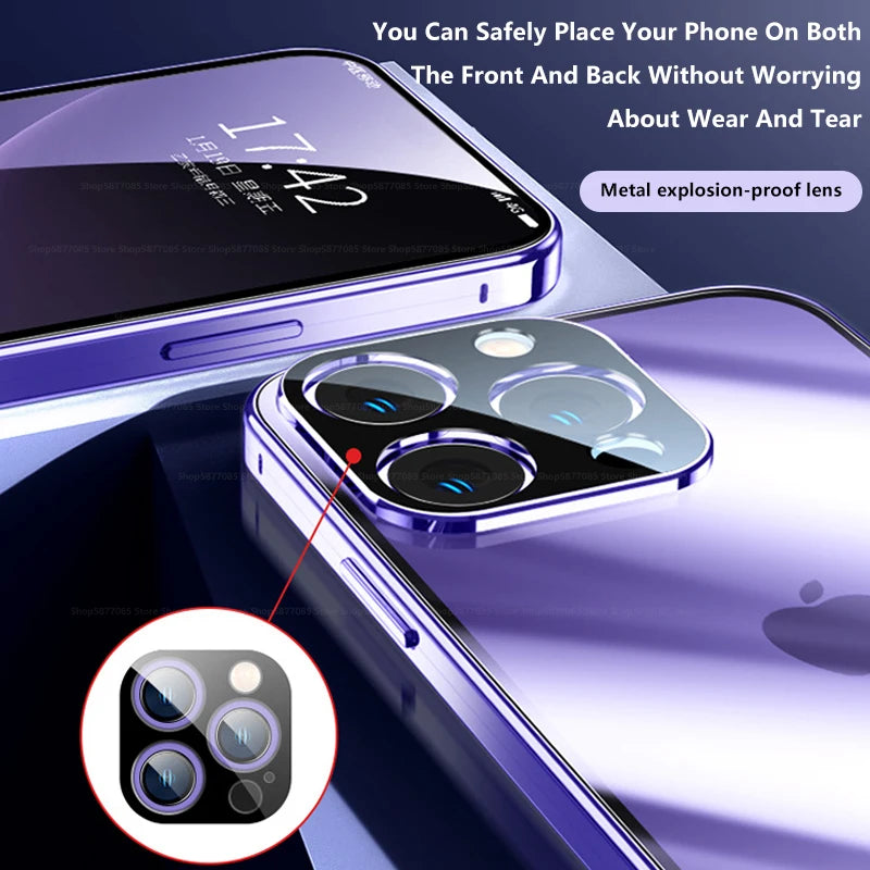 360° Full Magnetic Adsorption Metal Case For iPhone