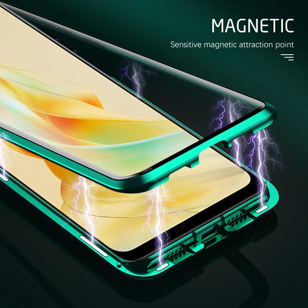 Funda magnética con tapa frontal y trasera de 360° para Oppo Reno