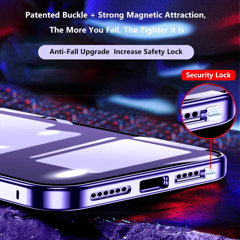 360° Full Magnetic Adsorption Metal Case For iPhone