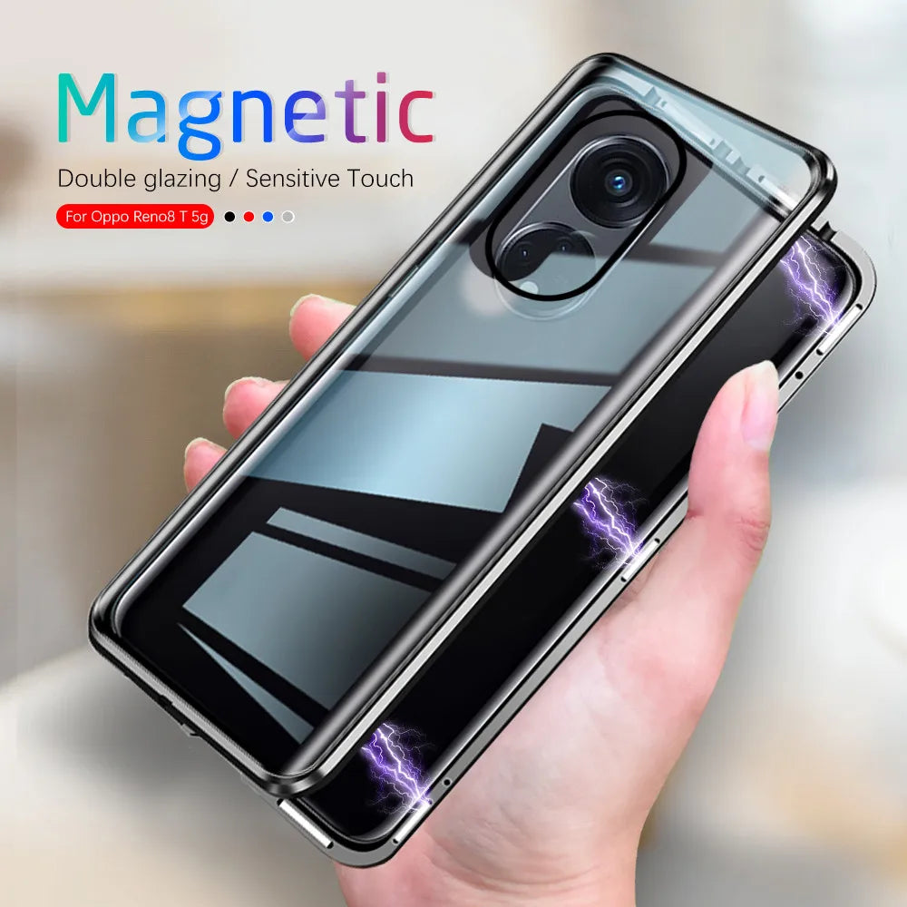 360° Magnetic Front Back Flip Case For Oppo Reno