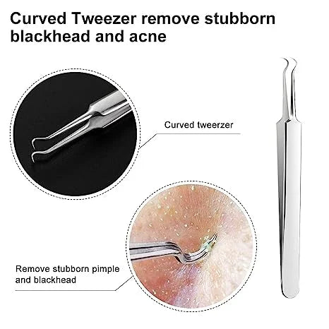 Professional Facial Blackhead Remover Tweezers (3Pcs+Box)