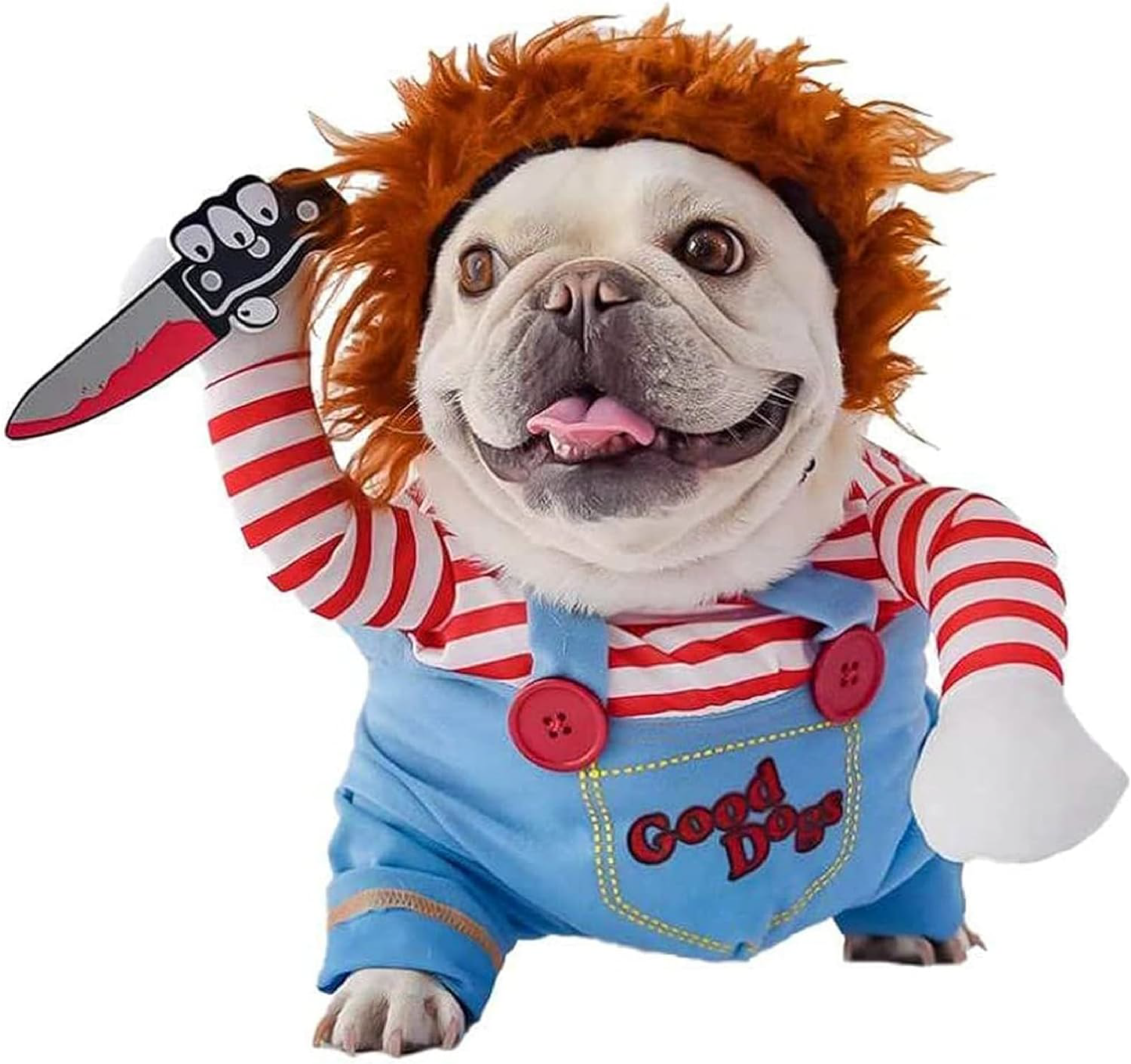 Deadly Doll Dog Costume | Funny Halloween Pet Cosplay Clothes for Dogs & Cats