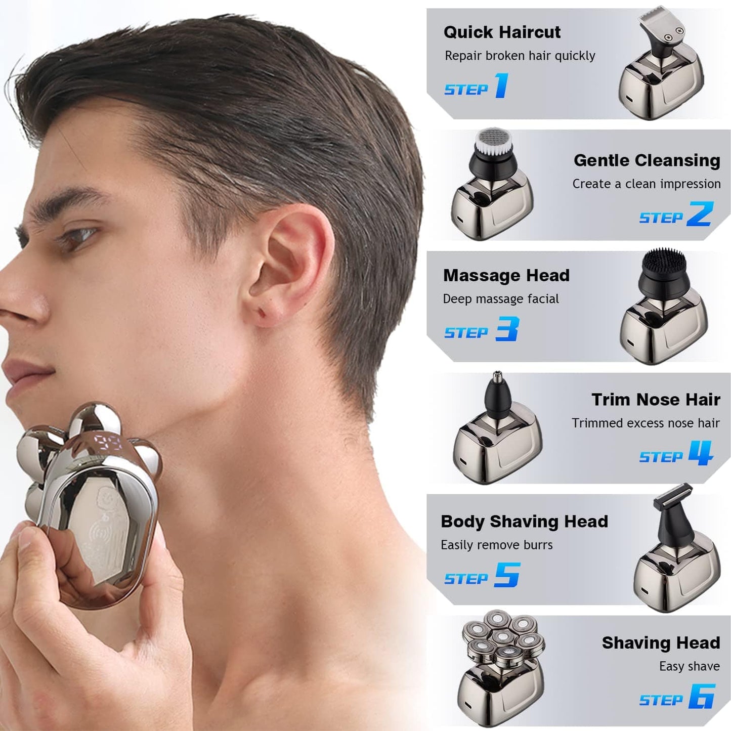 6-In-1 Men's Electric Shaver Razor