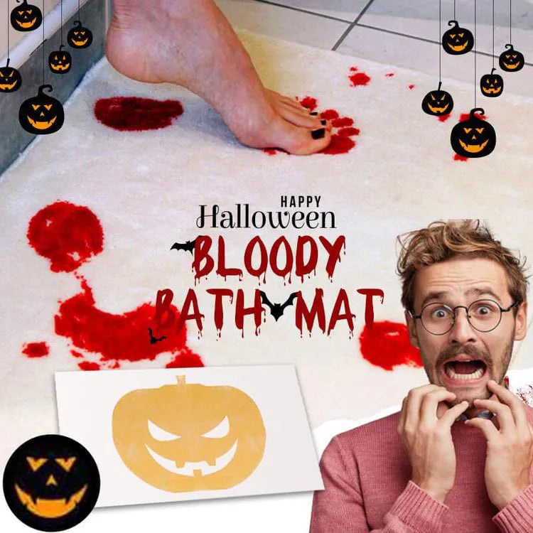 Oferta relámpago de Halloween: Alfombra de baño con sangre