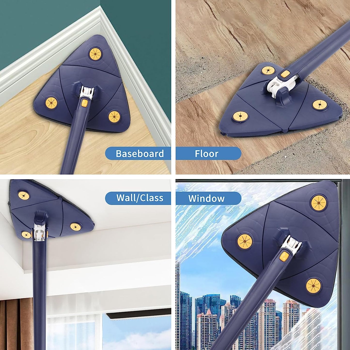 Cleangly 360° Triangular Spin Mop™