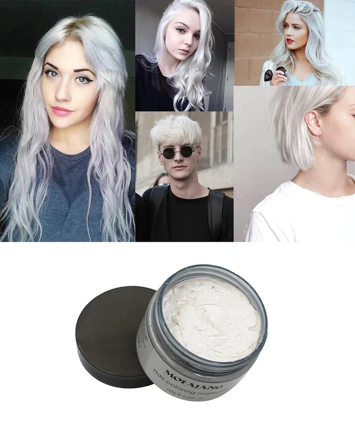 Cera para el cabello con color temporal y elegante 2 en 1 