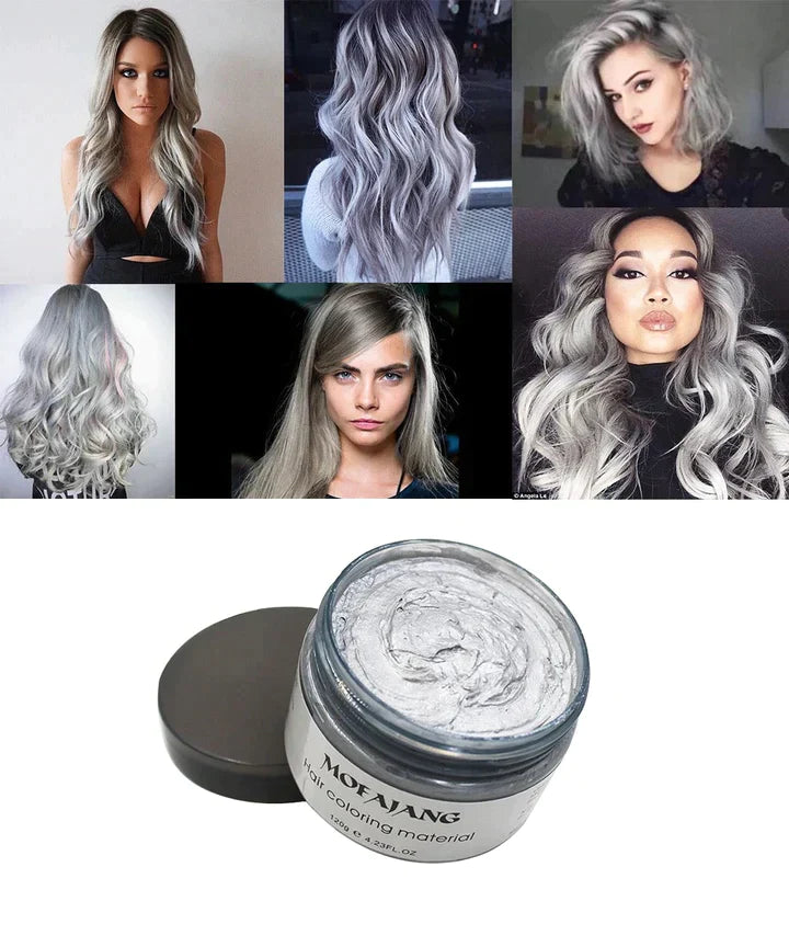 Cera para el cabello con color temporal y elegante 2 en 1 