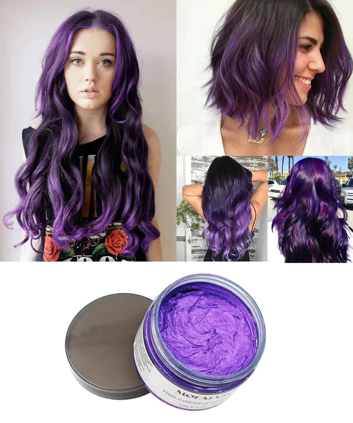 Cera para el cabello con color temporal y elegante 2 en 1 