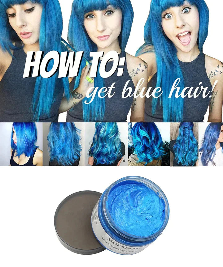 Cera para el cabello con color temporal y elegante 2 en 1 