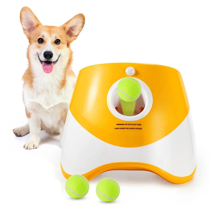 Rechargeable Automatic Dog Tennis Ball Launcher: Interactive Mini Throwing Toy for Pets