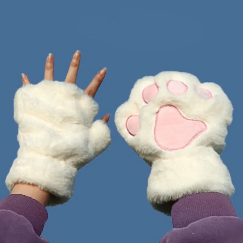 Guantes con forma de pata de gato 