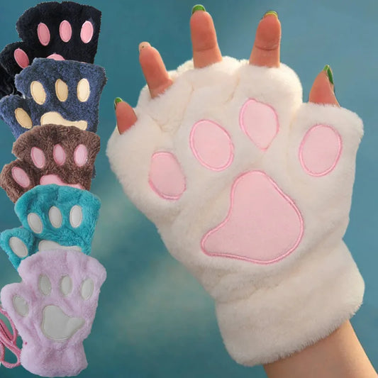 Guantes con forma de pata de gato 