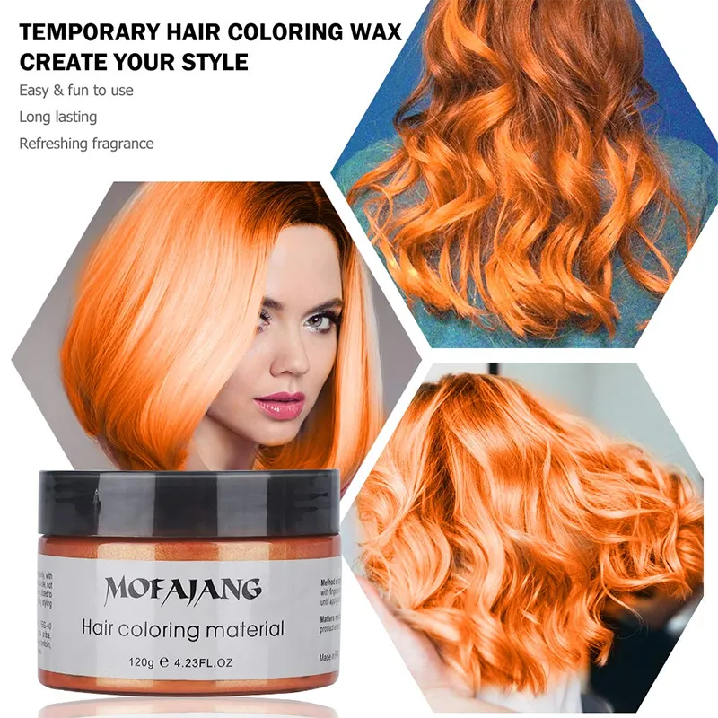 Cera para el cabello con color temporal y elegante 2 en 1 