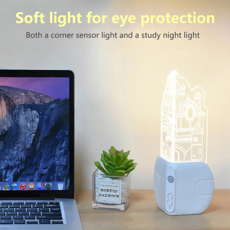 Motion Sensor Castle Night Lamp