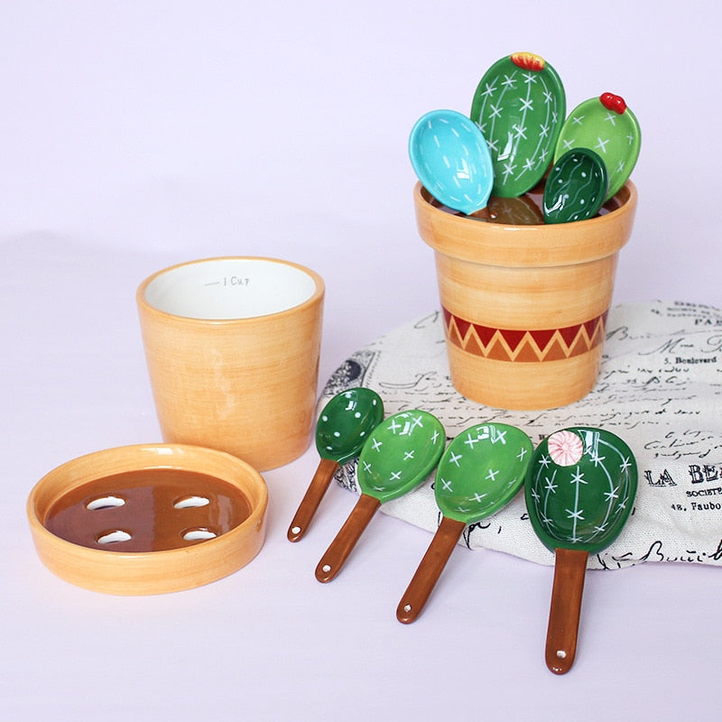 Juego de cucharas medidoras de cactus 