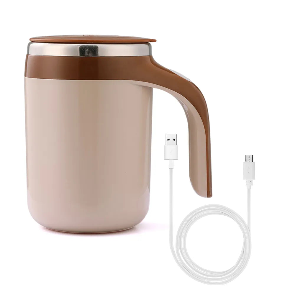 Rechargeable auto stirring cup