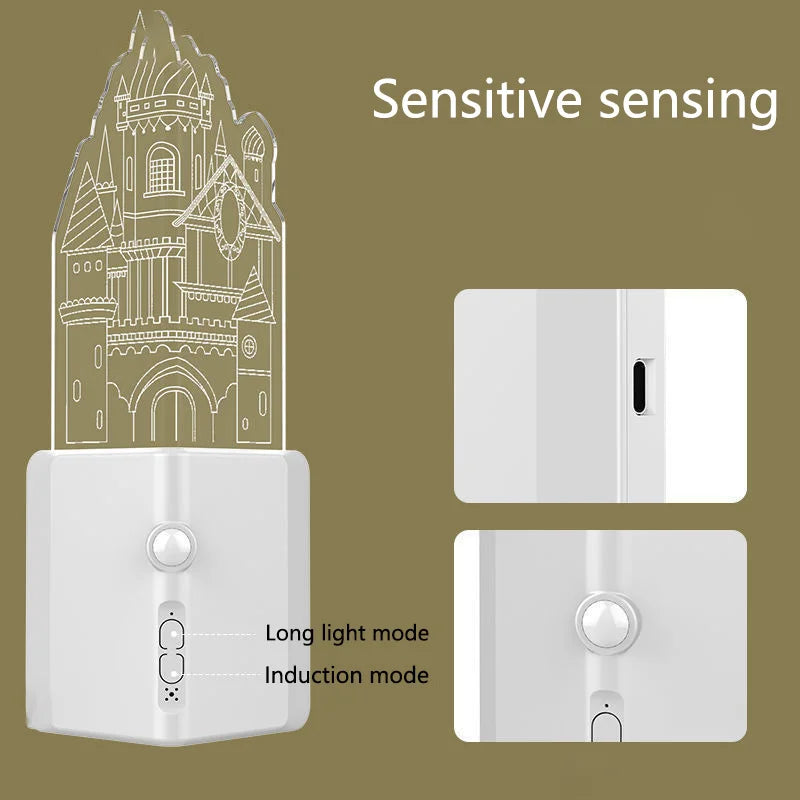 Motion Sensor Castle Night Lamp